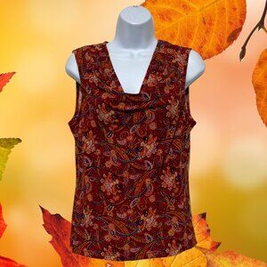 Chaps-Women's Large Pullover Top Multi-Color Sleeveless Scoop Neck Light Weight